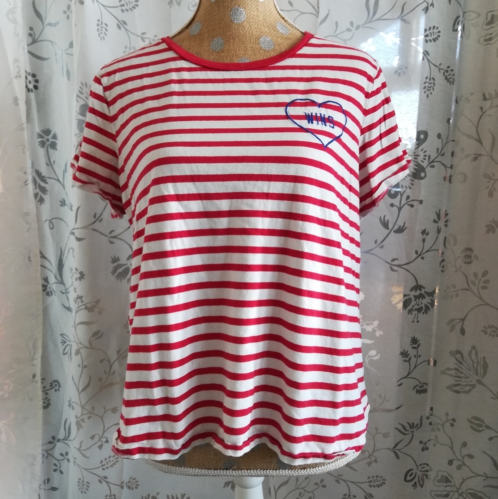 Red and White Striped T-shirt